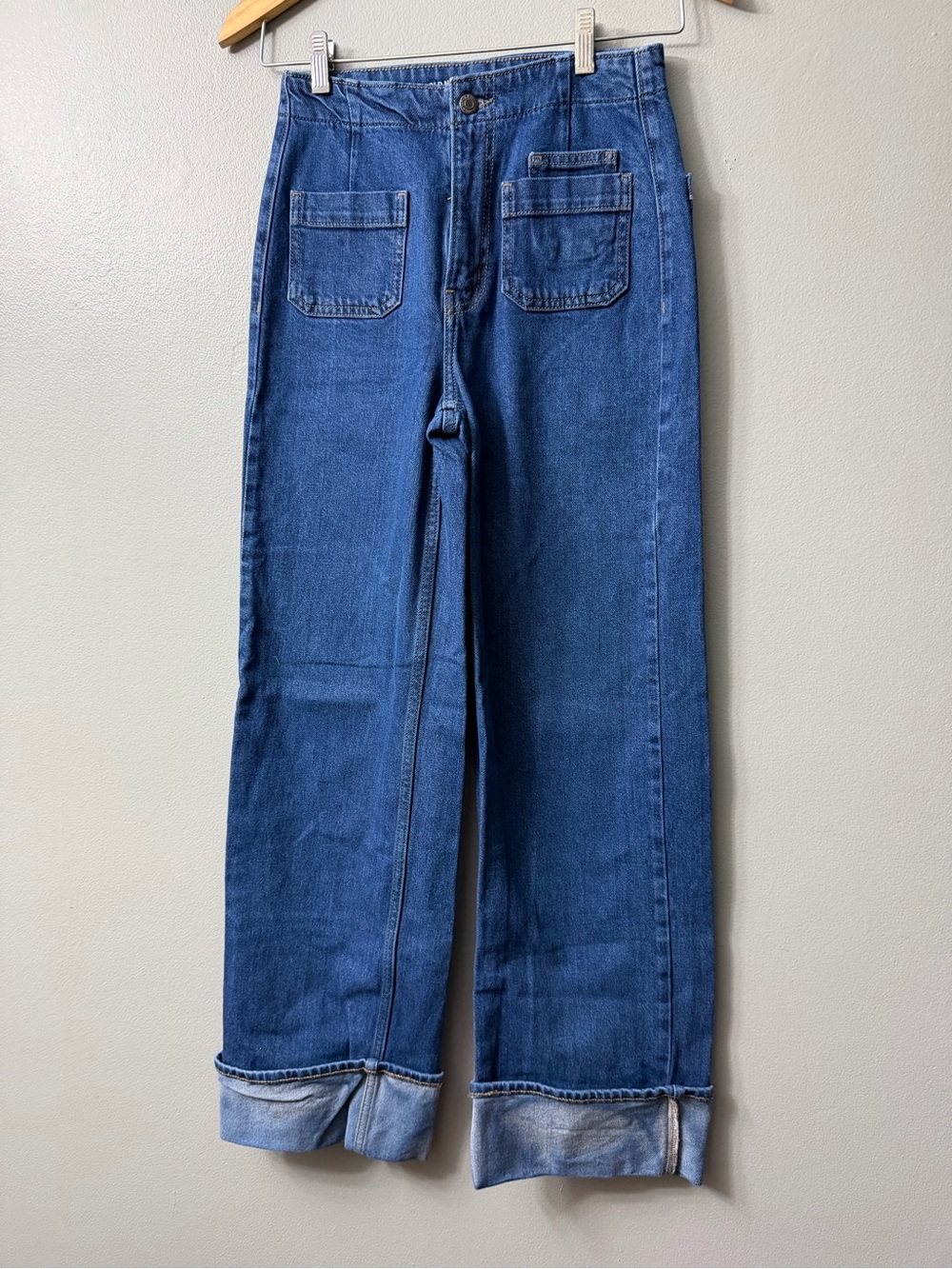 Old Navy extra high rise Women's Blue Wide Leg Jeans 0